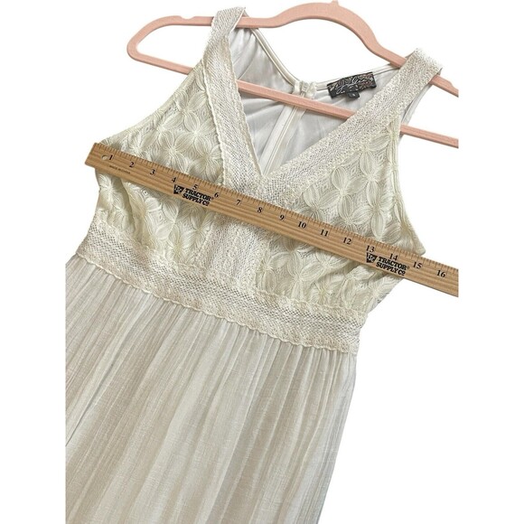 J Gee Dress Womens Sz Small White Lace Sleeveless Maxi Cottagecore Bridal Boho - Picture 9 of 13